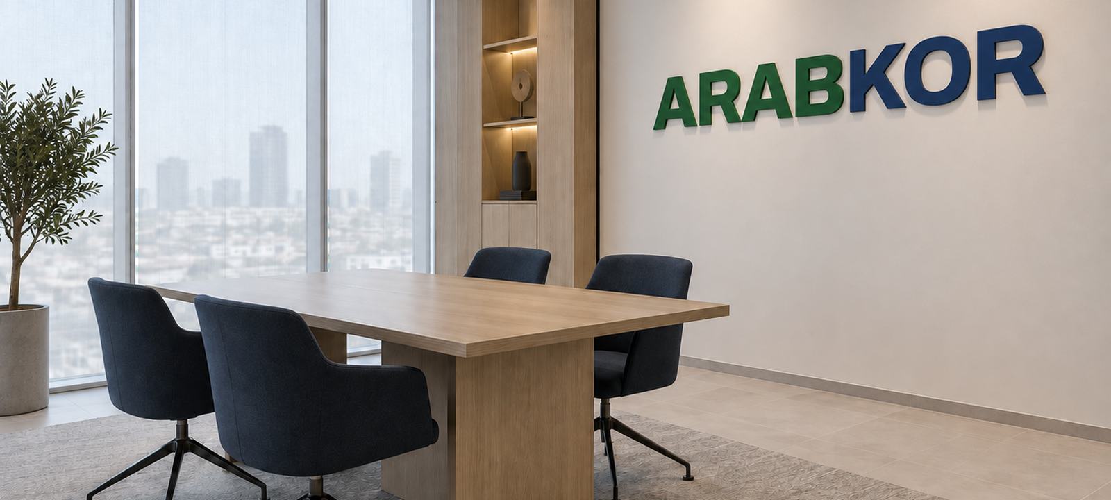 The ARABKOR office in Riyadh, with the company wordmark on the wall